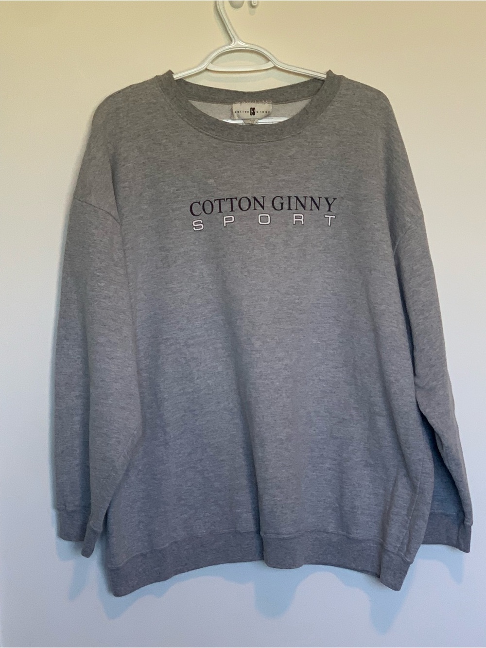 Vintage Cotton Ginny Sport Pullover Gray Sweatshirt Made in Canada Oversized LG